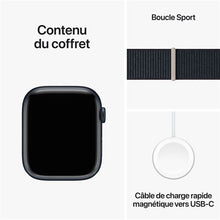 Apple Watch Series 9 GPS Boîtier en Aluminium Minuit