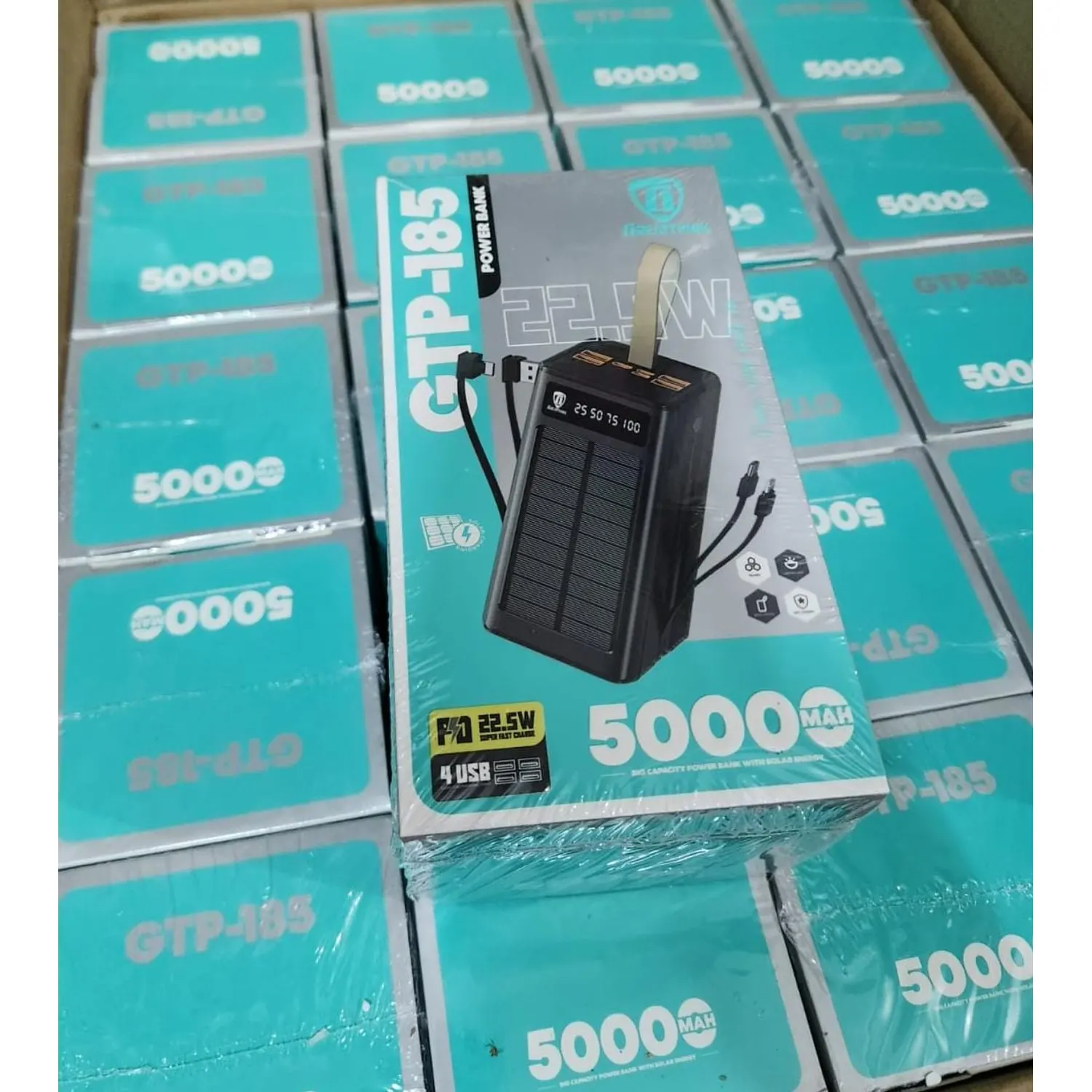 Dreatthink Power Bank Solaire 50000 mAh 22.5W 4 USB (GTP-185) — Neuf au Maroc Dreatthink Power Bank Solaire 50000 mAh 22.5W 4 USB (GTP-185) — Neuf au Maroc