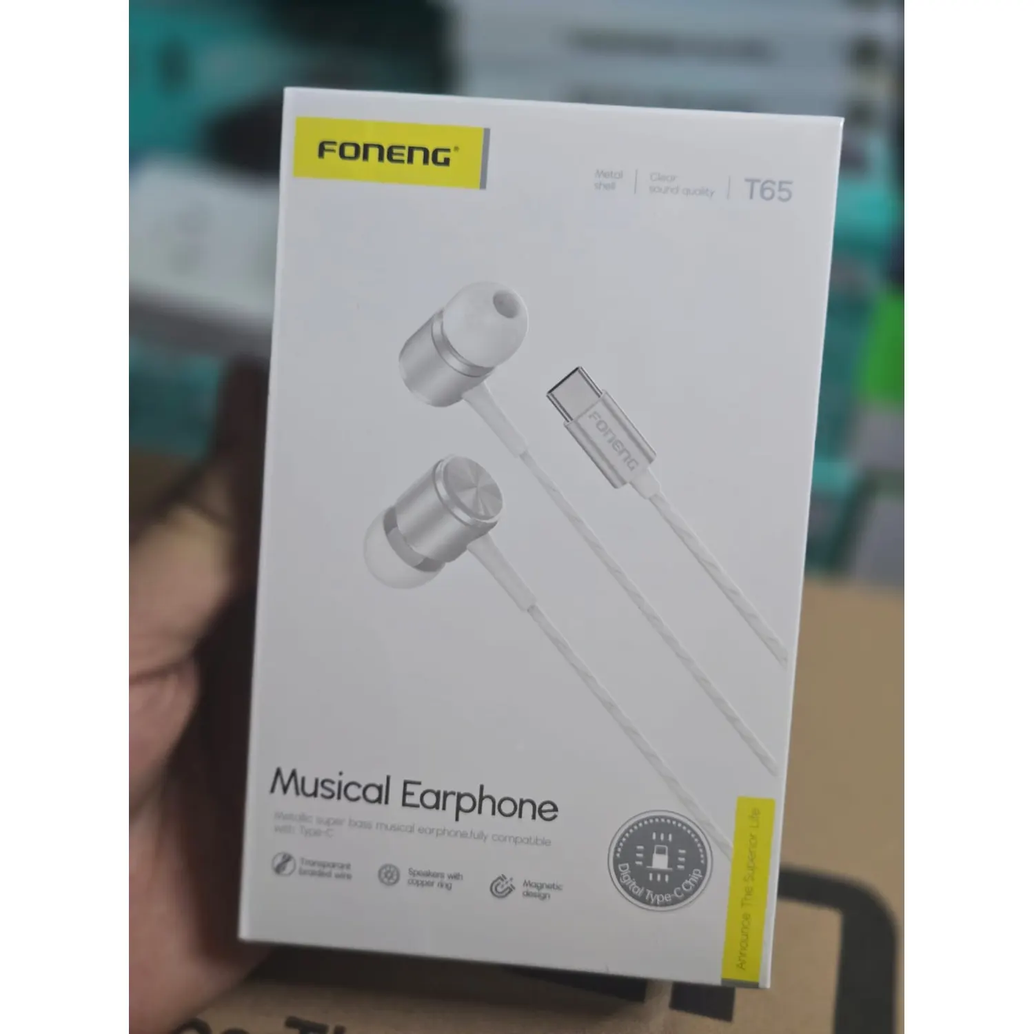 Foning T65 — Écouteurs Filaires USB-C Super Bass — Neuf au Maroc, meilleur prix | Phone Store